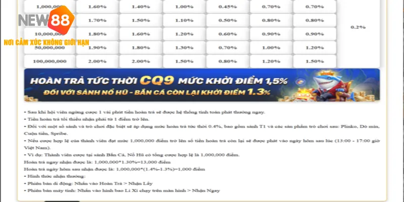 Hoàn Trả Tức Thời - Ưu Đãi Nhanh Chóng Dành Cho Hội Viên NEW88 2026 3 Câu hỏi thường gặp của người chơi về chương trình ưu đãi hoàn trả